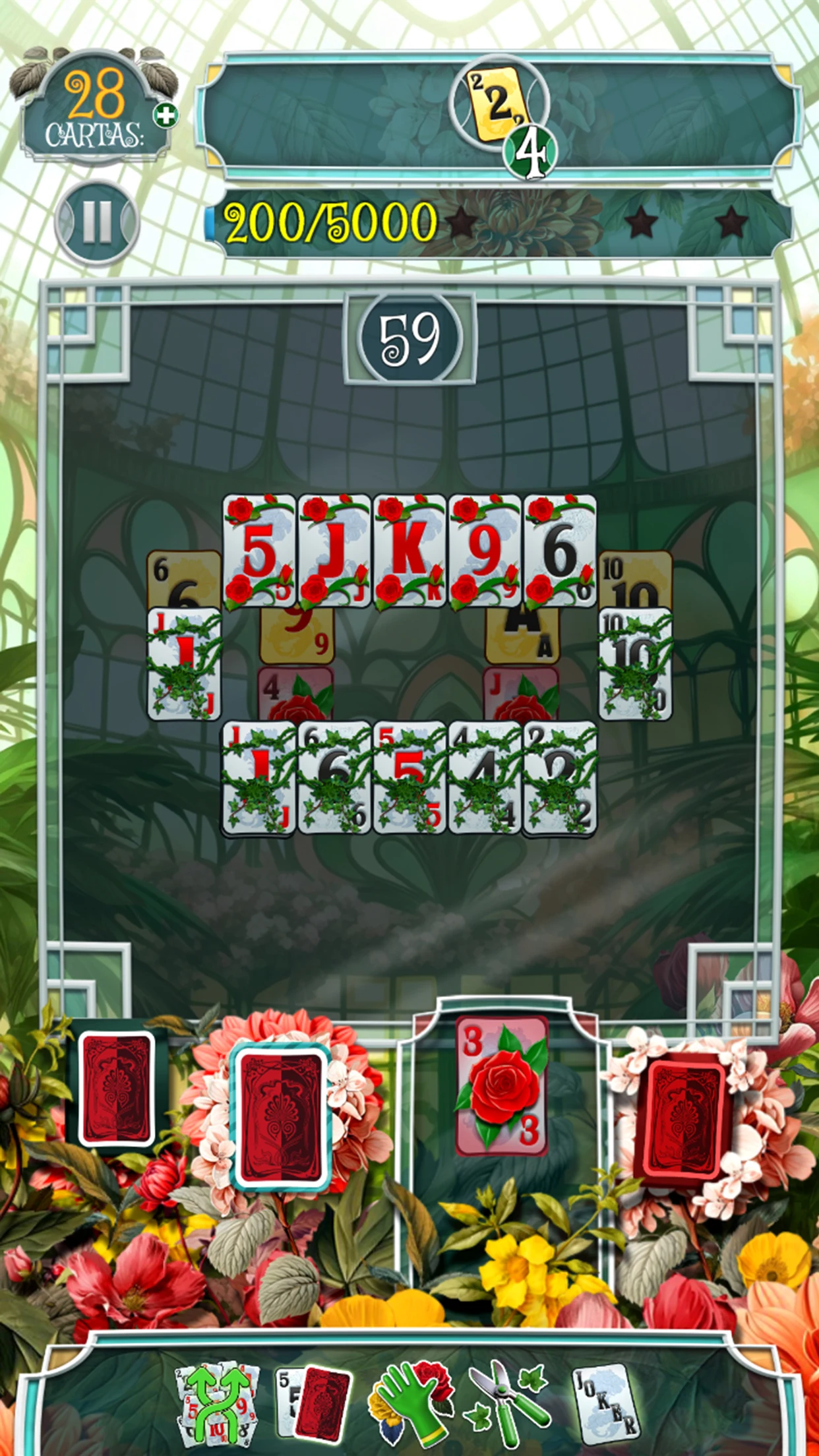 Tri Peaks Greenhouse Solitaire screenshot